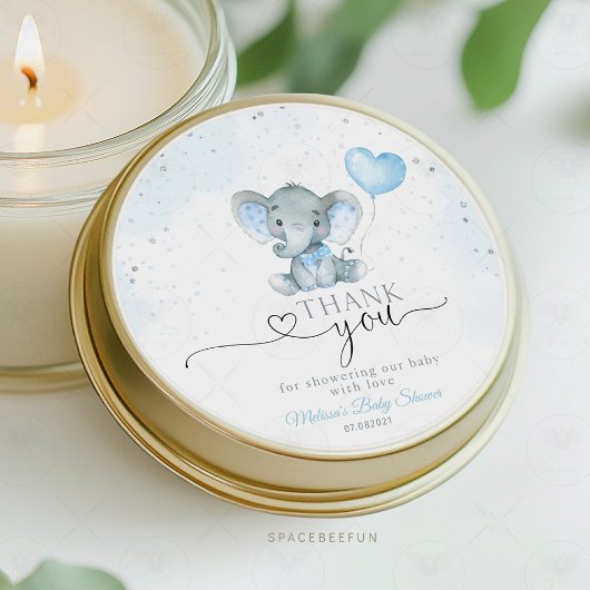 Elephant Safari Baby shower Ronde Sticker