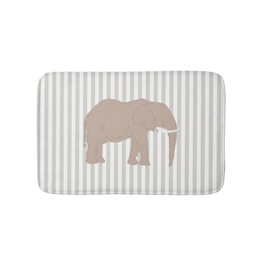 Elephant Safari Design Stripe Badmat (Voorkant)