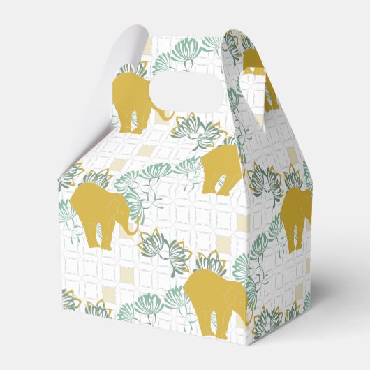 Elephant Safari Floral Oerwoud Zoo Baby shower Bedankdoosjes (Achterkant)