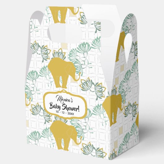 Elephant Safari Floral Oerwoud Zoo Baby shower Bedankdoosjes (Geopend)