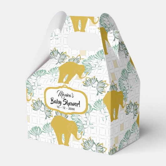 Elephant Safari Floral Oerwoud Zoo Baby shower Bedankdoosjes (Voorkant Zijde)