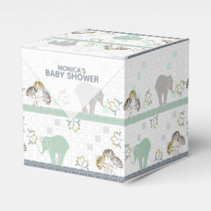 Elephant Safari Green   BABY SHOWER Bedankdoosjes