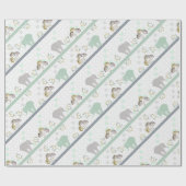 Elephant Safari Green | BABY SHOWER Cadeaupapier (Vlak)