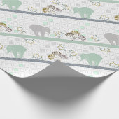Elephant Safari Green | BABY SHOWER Cadeaupapier (Hoek)