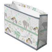 Elephant Safari Green | BABY SHOWER Groot Cadeauzakje (Achterkant Gekanteld)