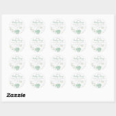 Elephant Safari Green Neutral | Aankondiging geboo Ronde Sticker (Vel)
