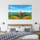 Elephant Safari Intersection Wall Art Canvas Afdruk (Insitu (Slaapkamer))