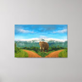 Elephant Safari Intersection Wall Art Canvas Afdruk (Voorkant)
