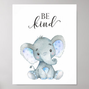 Elephant Safari Nursery Wall Art Animal Quote Poster