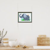 Elephant safari Nursery wall decor Poster (Keuken)
