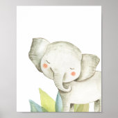 Elephant Safari Oerwoud Baby Nursery Print (Voorkant)