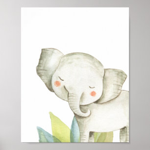 Elephant Safari Oerwoud Baby Nursery Print