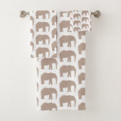 Elephant Safari Pattern Bath Towel Set Bad Handdoek (Insitu)
