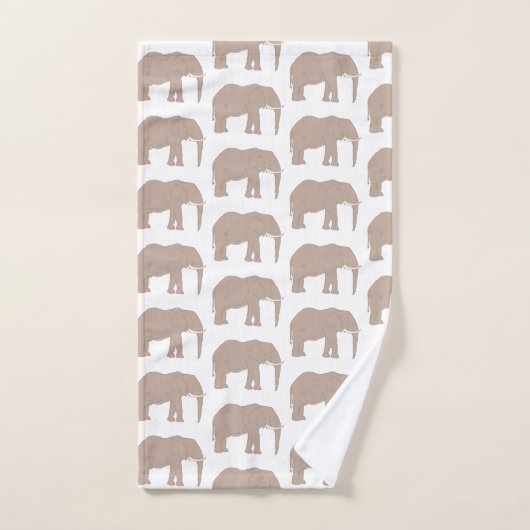 Elephant Safari Pattern Bath Towel Set Bad Handdoek (Handdoek)