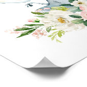 Elephant, Safari, Pink Flowers, Girl Nursery Poster (Hoek)