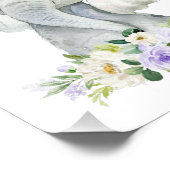 Elephant, Safari, Purple Flowers, Gender Neutral Foto Afdruk (Hoek)