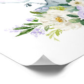 Elephant, Safari, Purple Flowers, Gender Neutral Poster (Hoek)