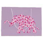 Elephant samengesteld uit kleine roze harten groot cadeauzakje (Achterkant)