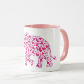 Elephant samengesteld uit Little Pink Hearts Mok (Voorkant rechts)