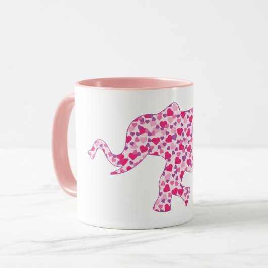Elephant samengesteld uit Little Pink Hearts Mok (Voorkant links)