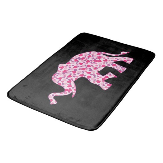 Elephant samengesteld uit roze harten badmat (Gekanteld)