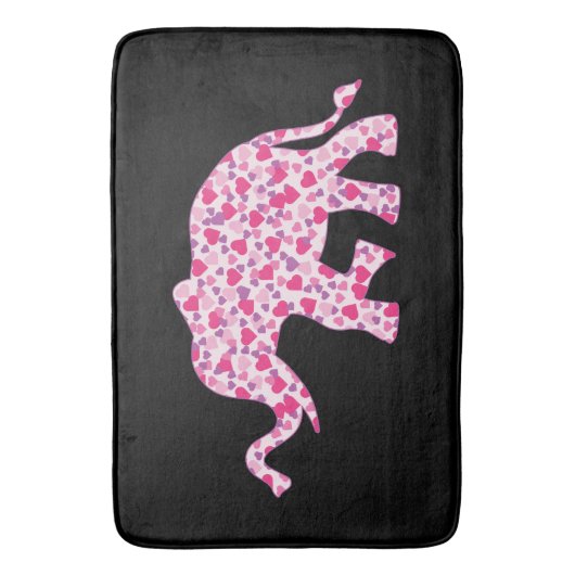 Elephant samengesteld uit roze harten badmat (Voorkant Verticaal)