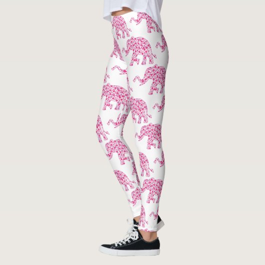 Elephant samengesteld uit roze harten leggings (Links)