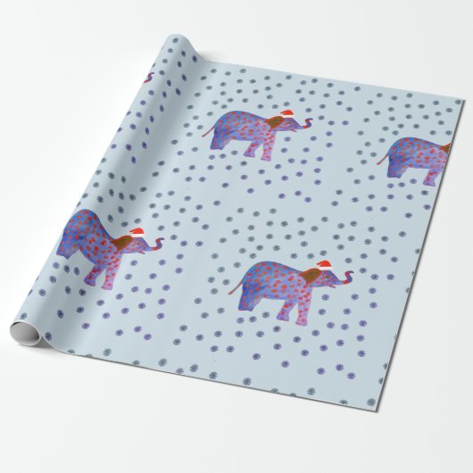 Elephant Santa Cadeaupapier (Uitgerold)