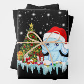 Elephant Santa Claus Merry Kerstmis Inpakpapier Vel (In situ)