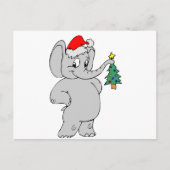 Elephant (Santa Hat) Feestdagenkaart (Voorkant)