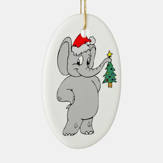 Elephant Santa Hat Keramisch Ornament (Rechts)