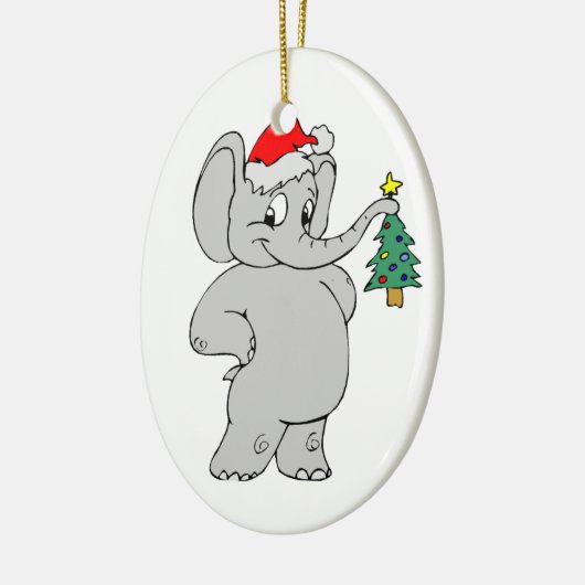 Elephant Santa Hat Keramisch Ornament (Links)