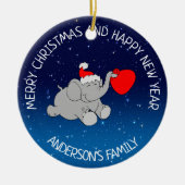 Elephant Santa Keramisch Ornament (Voorkant)