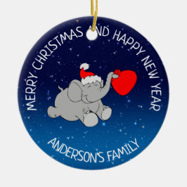 Elephant Santa Keramisch Ornament