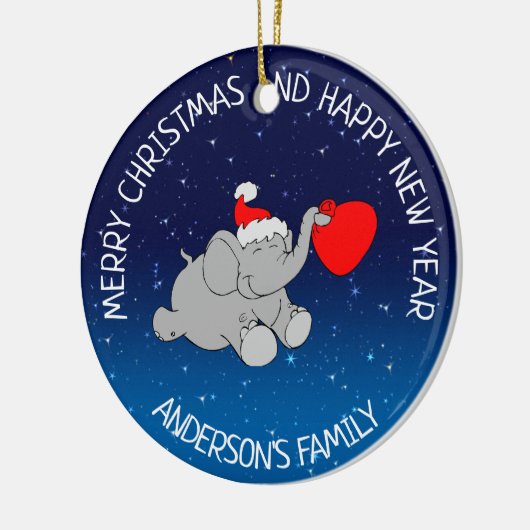 Elephant Santa Keramisch Ornament (Links)