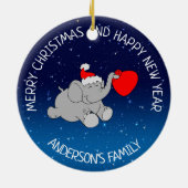 Elephant Santa Keramisch Ornament (Achterkant)