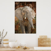 Elephant schilderij Afrikaanse kunst HUGE grootte Poster (Keuken)