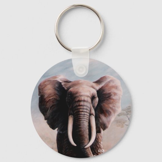 Elephant, schilderij van DiDi Sleutelhanger (Voorkant)