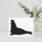 Elephant Seal Briefkaart Black (Staand voorkant)