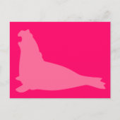 Elephant Seal Briefkaart Roze (Voorkant)