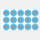 Elephant seal cartoon illustration  labels (Vel)