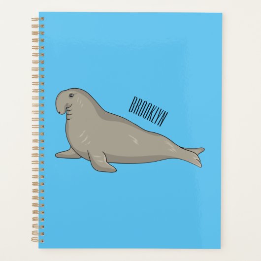 Elephant seal cartoon illustration planner (Voorkant)
