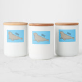 Elephant seal cartoon illustration voedselcontainer etiket (Flessen)