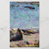 Elephant Seal Sunset Angel Stationery Briefpapier (Voorkant)