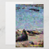 Elephant Seal Sunset Angel Stationery Briefpapier (Voorkant / Achterkant)