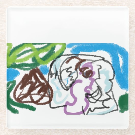 Elephant SET Glazen Onderzetter (Voorkant)