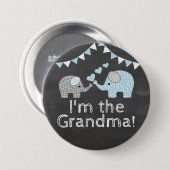 Elephant Shower Chalkboard Kijk uit | Ik ben de om Ronde Button 7,6 Cm (Voorkant /achterkant)