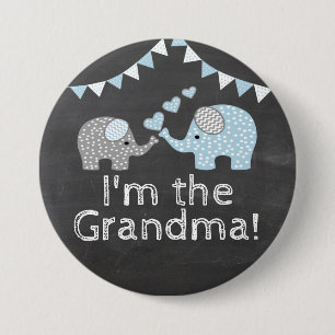 Elephant Shower Chalkboard Kijk uit Ik ben de om Ronde Button 7,6 Cm