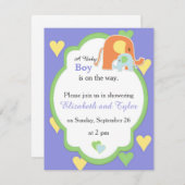 Elephant Shower Invitation Kaart (Voorkant / Achterkant)