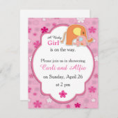 Elephant Shower Invitation Kaart (Voorkant / Achterkant)